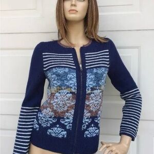 Women's Sparrow Arras Blue Patterned Sweater